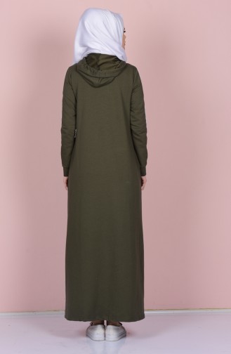 Khaki Hijab Dress 1386-03
