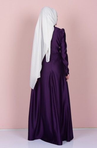 Dunkelviolett Hijab Kleider 52590-04
