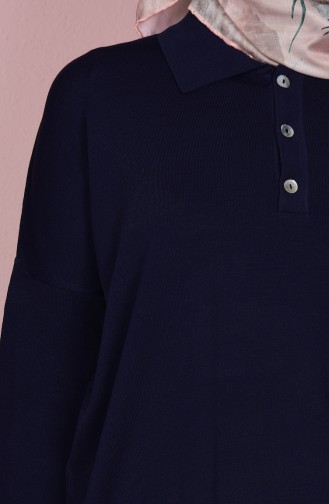 Navy Blue Blouse 0417-02