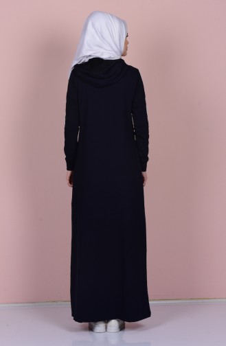 Dunkelblau Hijab Kleider 1386-02