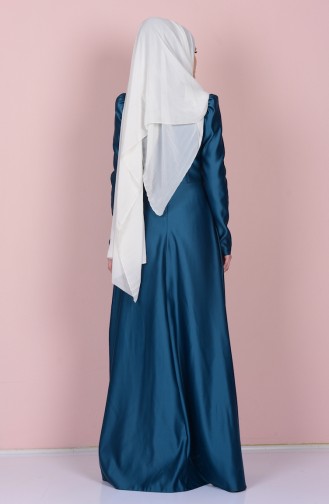 فستان أزرق زيتي 52590-05