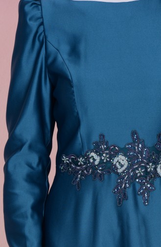 فستان أزرق زيتي 52590-05