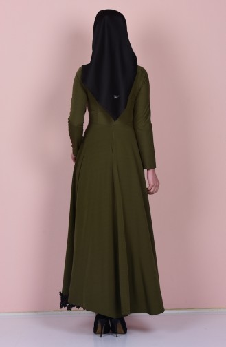 Khaki Hijab Dress 1213-04