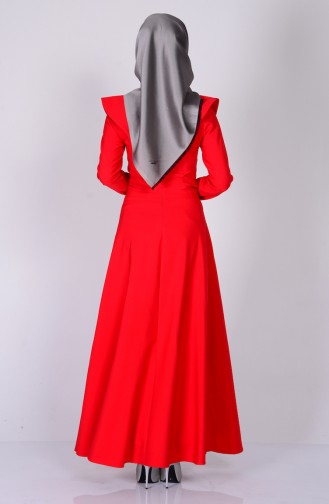 Red Hijab Dress 2909-03