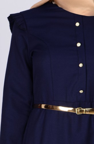 Navy Blue Hijab Dress 2255-07