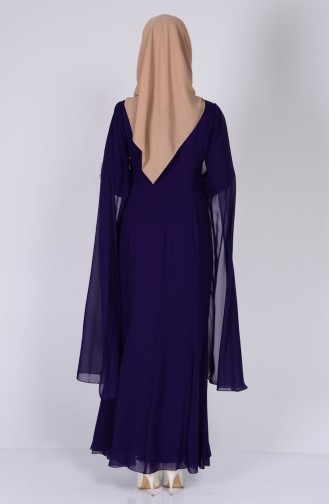 Purple Hijab Evening Dress 2845-03