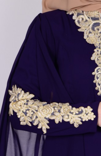 Lila Hijab-Abendkleider 2845-03