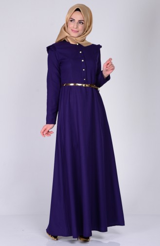 Robe Ceinture detail épaules 2255-08 Pourpre 2255-08