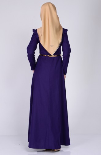 Robe Ceinture detail épaules 2255-08 Pourpre 2255-08