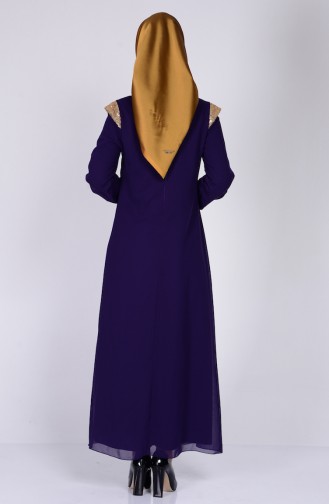 Purple Hijab Evening Dress 2980-06