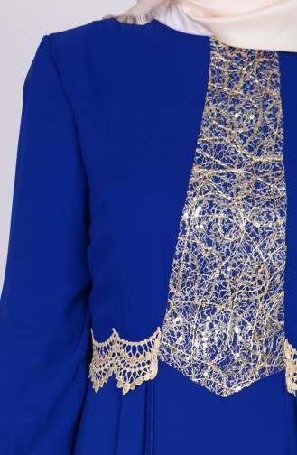 Saxe Hijab Dress 2863-08