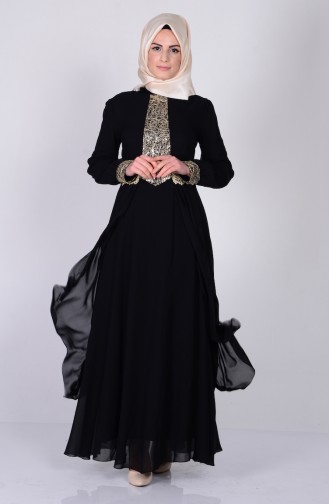 Black Hijab Dress 2863-03