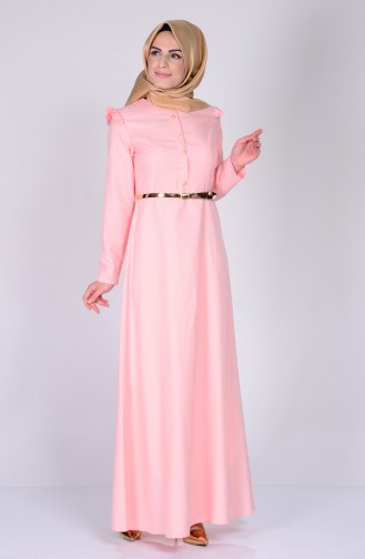 Salmon Hijab Dress 2255-03