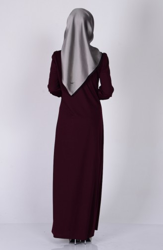 Weinrot Hijab Kleider 2825-06