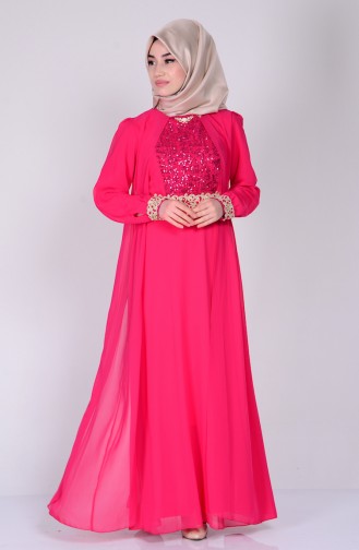 Fuchsia Hijab Dress 2835-02