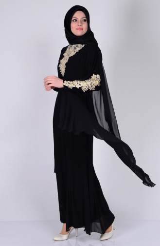 Habillé Hijab Noir 2845-02
