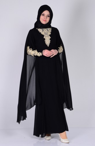 Habillé Hijab Noir 2845-02