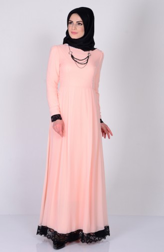 Salmon Hijab Dress 2540-18