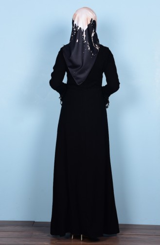 Dantel Detaylı Elbise 81372-03 Siyah