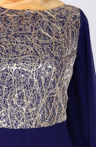 فستان شيفون يتميز بتفاصيل من الترتر 2858-09