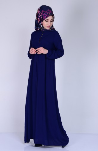 Light Navy Blue Hijab Dress 1250-16