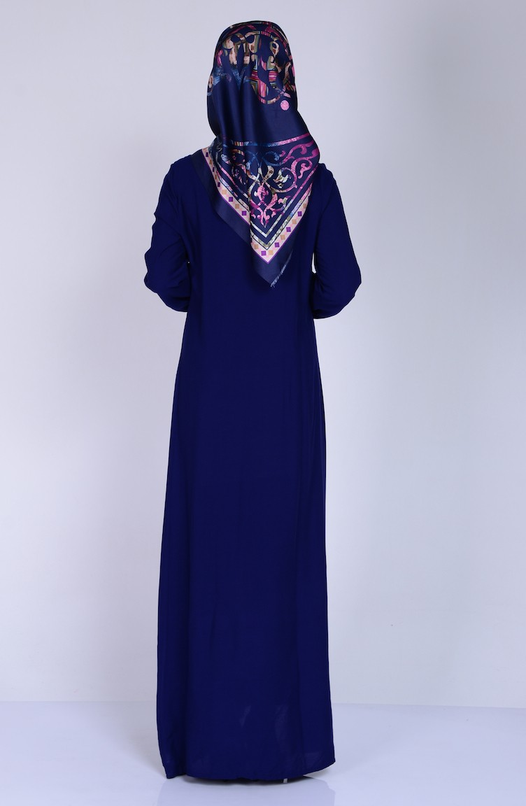 Light Navy Blue Hijab Dress 125016 Sefamerve
