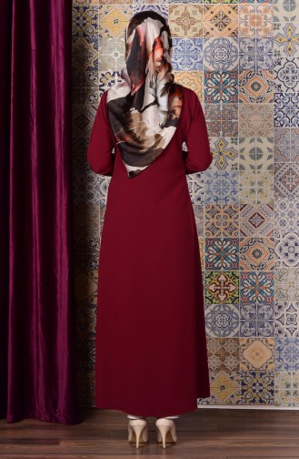 Fermuarlı Ferace 0555-03 Bordo
