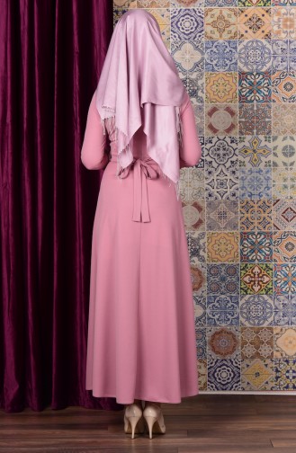 Beige-Rose Hijab Kleider 6083-04