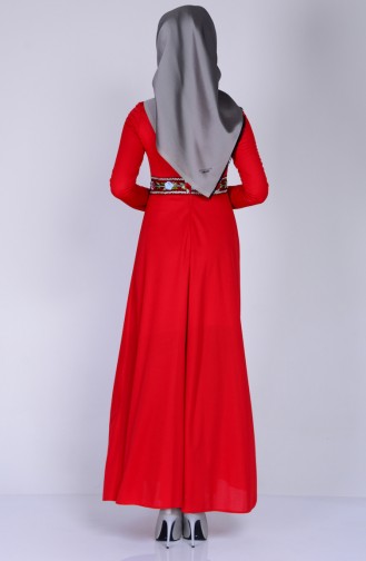 Red Hijab Dress 6068-02