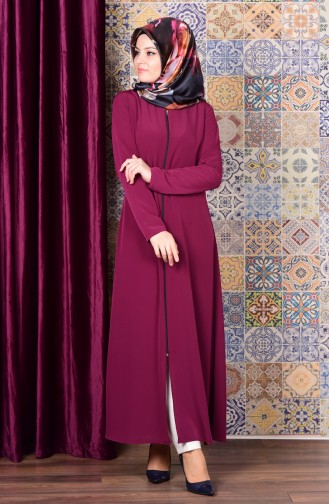 Fermuarlı Ferace 0545-03 Mor