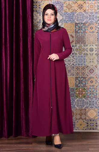 Fermuarlı Ferace 0545-03 Mor