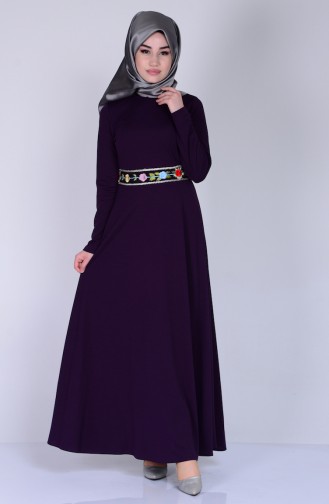 Lila Hijab Kleider 6068-07