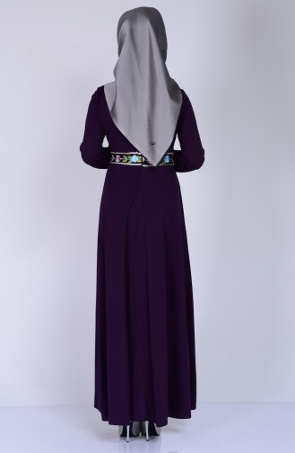 Lila Hijab Kleider 6068-07