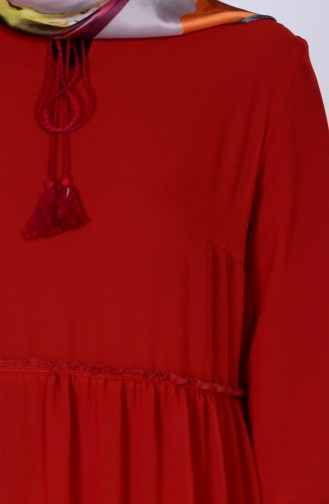 Brick Red Hijab Dress 4146-13