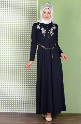Robe Hijab Bleu Marine 0463-02