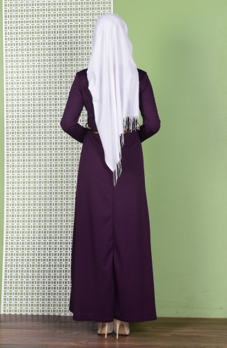 Plum Hijab Dress 0463-06