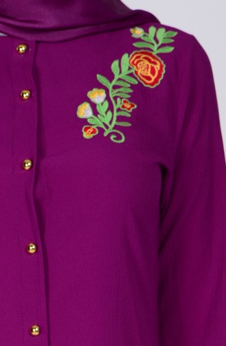 Nakış Detaylı Tunik 1094-05 Mor