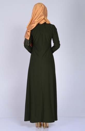 Nakışlı Elbise 2054-04 Yeşil