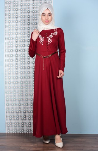 Robe Hijab Bordeaux 0463-03
