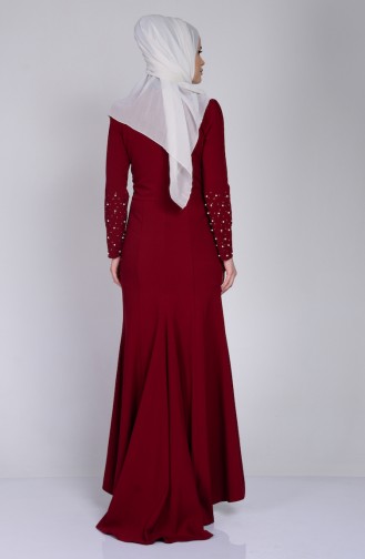 Claret red İslamitische Jurk 3009-05