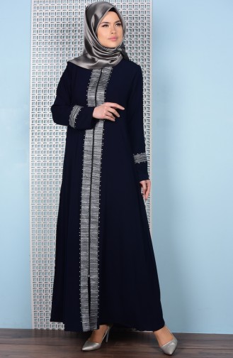 Abaya mit Strassstein 99043-03 Dunkelblau 99043-03