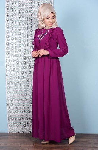 Purple Hijab Dress 99032-03