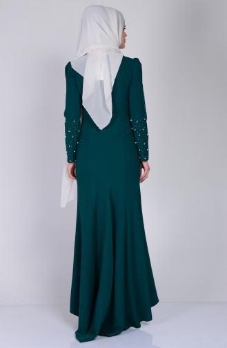 Emerald Green Hijab Dress 3009-03
