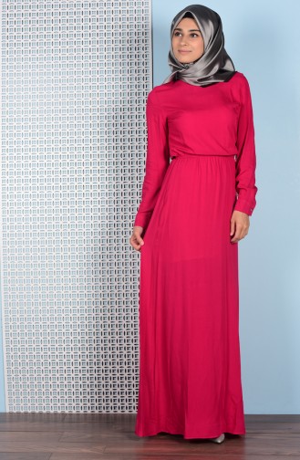 Fuchsia Hijab Dress 5042-08