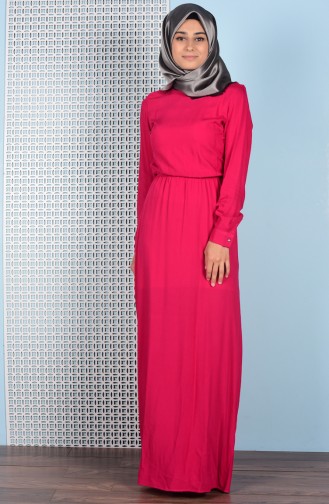 Fuchsia Hijab Dress 5042-08