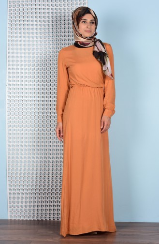 Senf Hijab Kleider 5042-06