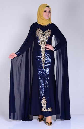 Robe Hijab Bleu Marine 52573-03