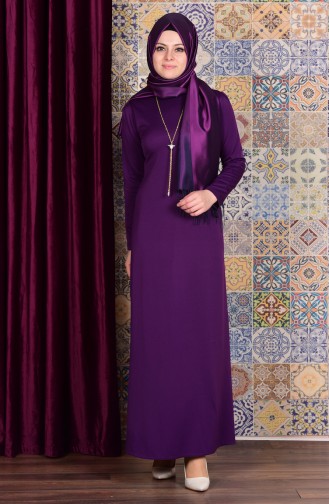 Purple Hijab Dress 4082-09