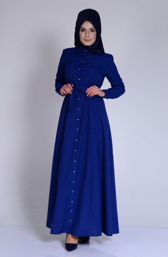 Saks-Blau Hijab Kleider 2792-06