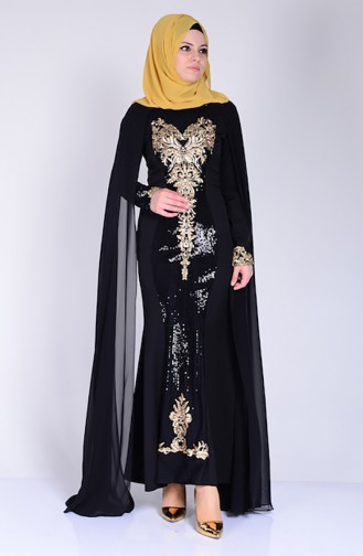 Black Hijab Dress 52573-01